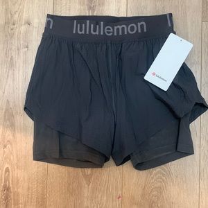 Lululemon logo waist band shorts